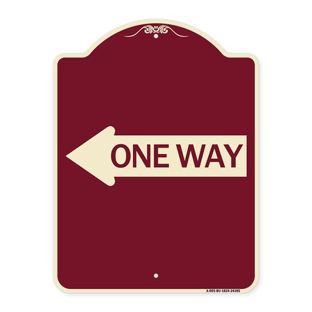 Signmission One Way With Left Arrow Heavy-Gauge Aluminum Architectural Sign, 24" x 18", BU-1824-24385 A-DES-BU-1824-24385